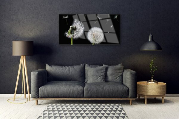 Quadro di vetro Dente di leone 100x50 cm 2 appendini