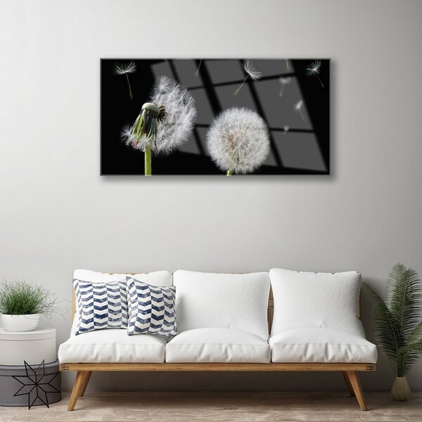 Quadro di vetro Dente di leone 100x50 cm 2 appendini