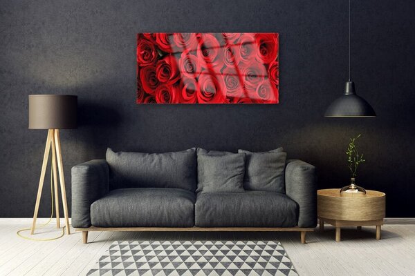 Quadro in vetro Fiori di rose 100x50 cm 2 appendini