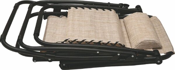 Galileo Sdraio da Giardino Pieghevole con Poggiagambe Schienale Reclinabile e Cuscino Poggiatesta in Metallo Dimensioni 65x90x108 cm colore Avorio 