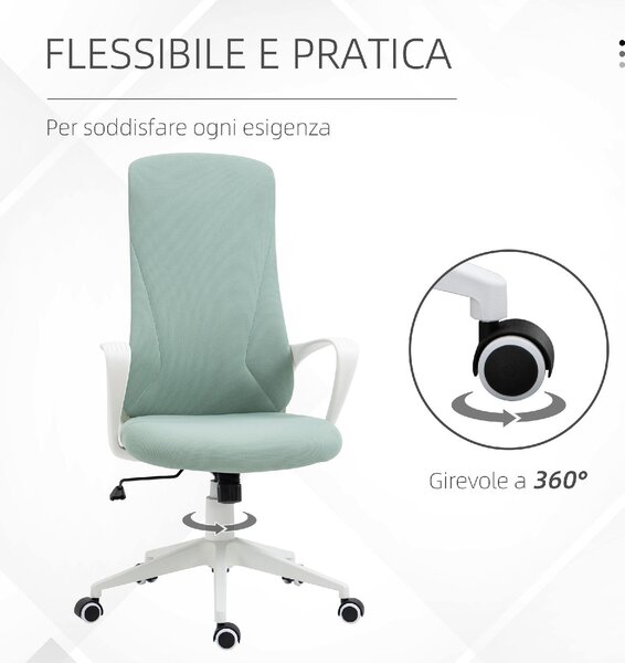 Icon Space Sedia da Ufficio con Ruote Braccioli e Poggiatesta colore Verde