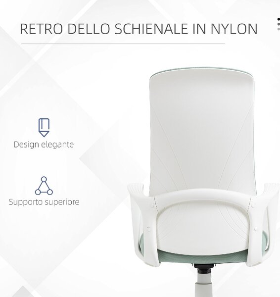 Icon Space Sedia da Ufficio con Ruote Braccioli e Poggiatesta colore Verde