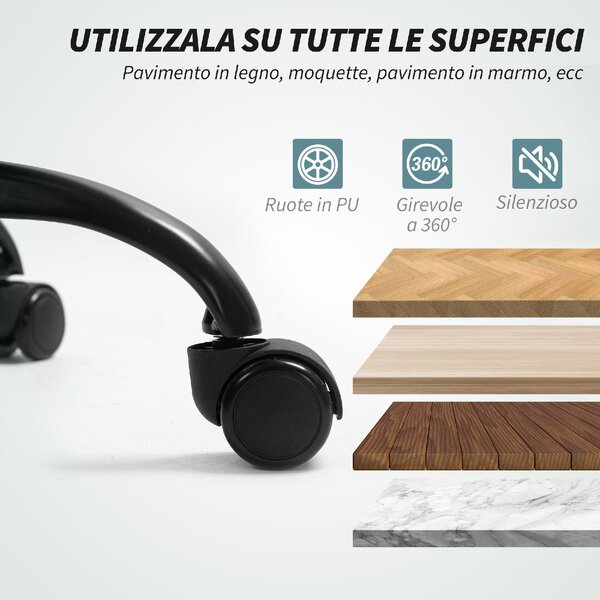 Icon Space Sedia da Ufficio con Ruote e Braccioli colore Grigio