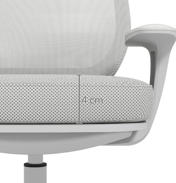 Icon Space Sedia da Ufficio con Ruote e Braccioli in Tessuto Mesh colore Grigio