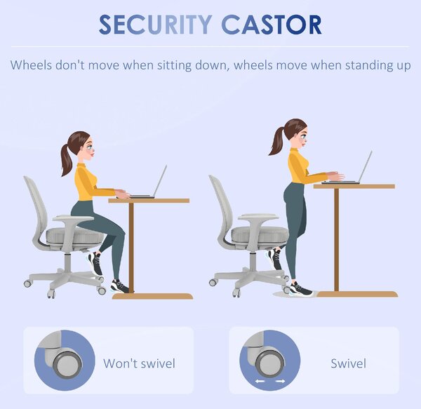 Icon Space Sedia da Ufficio con Ruote e Braccioli in Tessuto Mesh colore Grigio