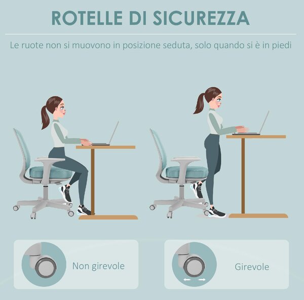 Icon Space Sedia da Ufficio con Ruote e Braccioli in Tessuto Mesh colore Verde Chiaro
