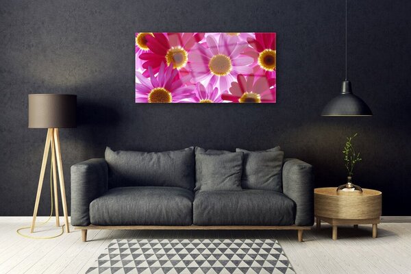 Quadro in vetro Fiori da parete 100x50 cm 2 appendini
