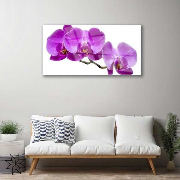 Quadro su vetro Fiori da parete 100x50 cm 2 appendini