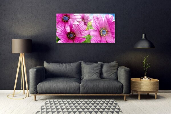 Quadro in vetro Fiori da parete 100x50 cm 2 appendini