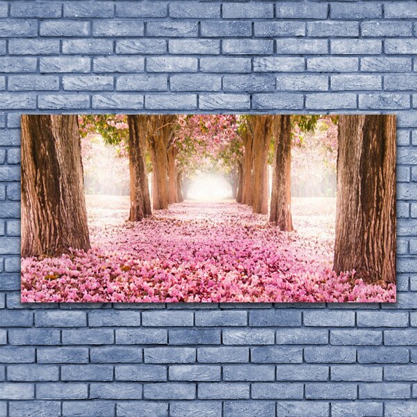 Quadro su tela Albero Rose Fiori Natura 100x50 cm