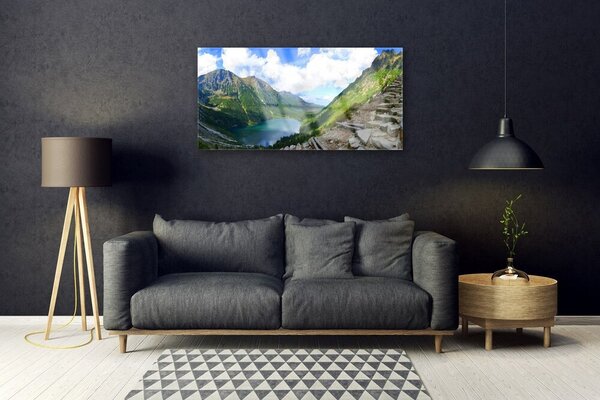 Quadro vetro Paesaggio montano 100x50 cm 2 appendini