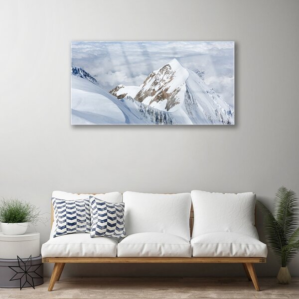 Quadro in vetro Paesaggio montano 100x50 cm 2 appendini