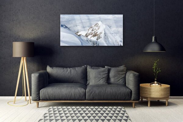 Quadro in vetro Paesaggio montano 100x50 cm 2 appendini