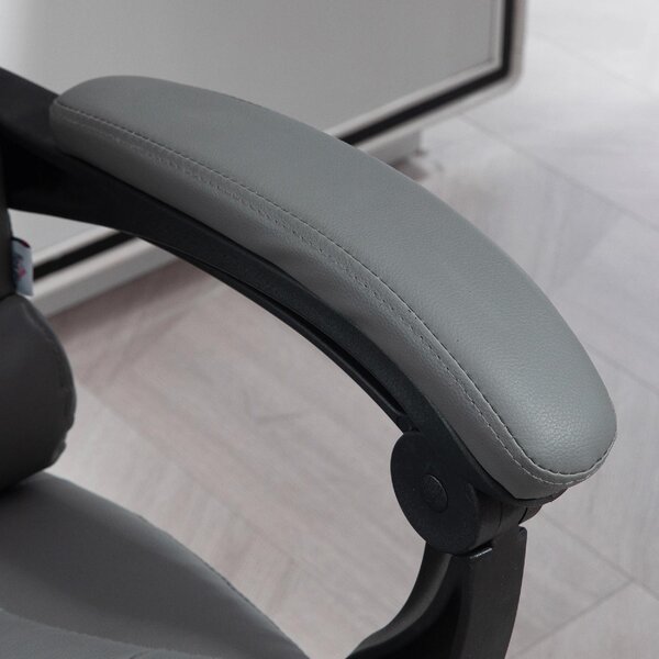 Icon Space Sedia da Ufficio Ergonomica Reclinabile a 145 con Poggiapiedi Estraibile in Finta Pelle colore Grigio