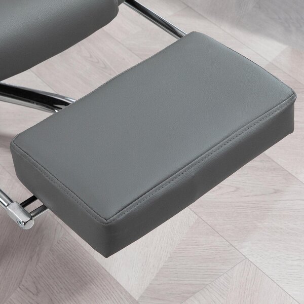 Icon Space Sedia da Ufficio Ergonomica Reclinabile a 145 con Poggiapiedi Estraibile in Finta Pelle colore Grigio