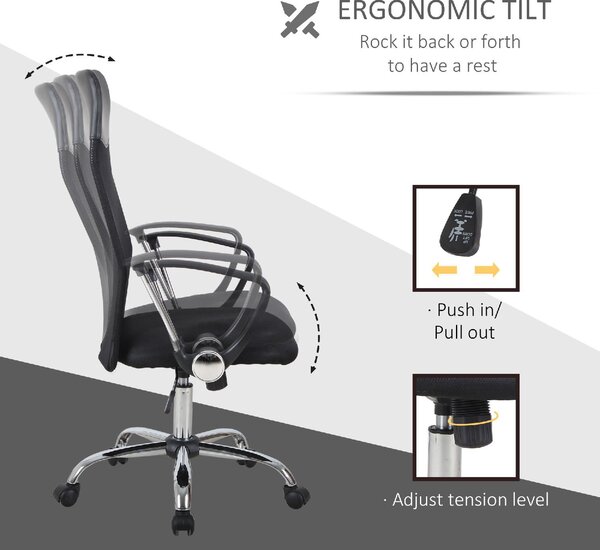Icon Space Sedia Ergonomica con Ruote Braccioli e Poggiatesta in Tessuto Mesh colore Nero