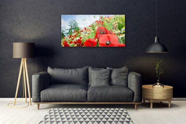 Quadro vetro Fiori Natura 100x50 cm 2 appendini