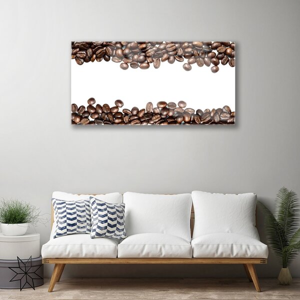 Quadro in vetro Cucina a chicchi di caffè 100x50 cm 2 appendini