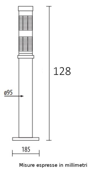 Lampioncino esterno moderno lampadari bartalini fresnel 4011 e27 led duralighting - Lampadari Bartalini Esterno