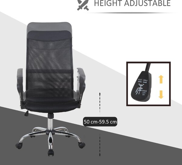 Icon Space Sedia Ergonomica con Ruote Braccioli e Poggiatesta in Tessuto Mesh colore Nero