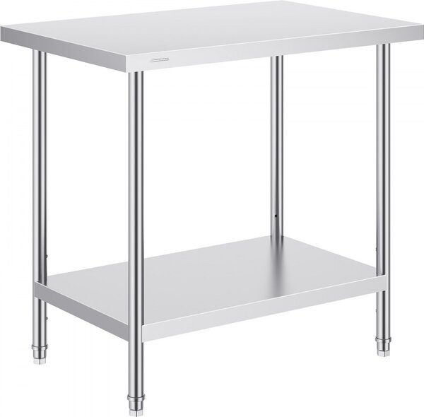 Tavolo da lavoro e preparazione commerciale 610x914x864 mm - Tavolo da lavoro robusto - Ideale per cucine e catering - Lavorazione di alta qualità