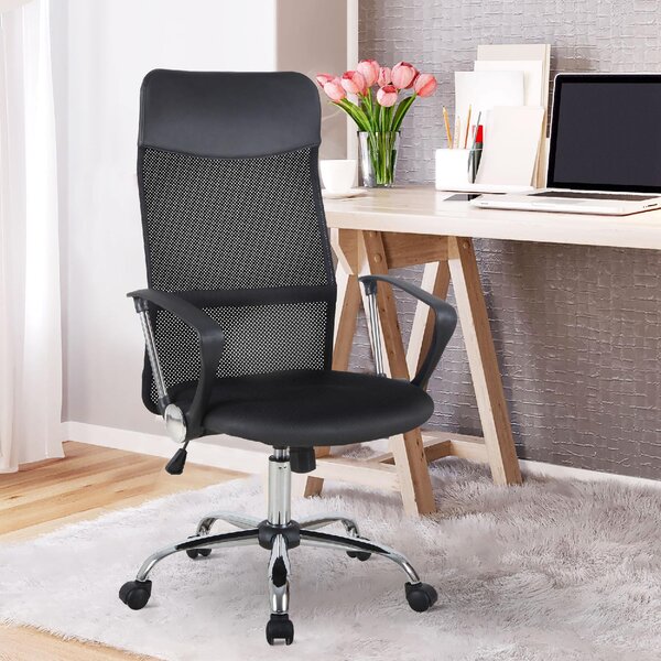 Icon Space Sedia Ergonomica con Ruote Braccioli e Poggiatesta in Tessuto Mesh colore Nero