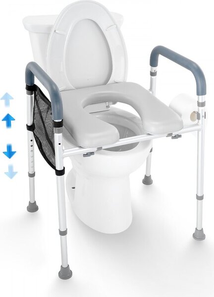 Rialzo per sedile WC 19,3-25,2 cm - 350 lbs - Rialzo universale per anziani - Rialzo per sedile WC di alta qualità per maggiore comfort e sicurezza