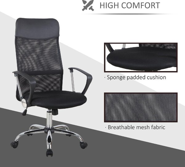 Icon Space Sedia Ergonomica con Ruote Braccioli e Poggiatesta in Tessuto Mesh colore Nero