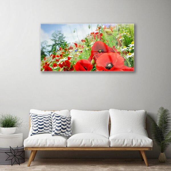 Quadro vetro Fiori Natura 100x50 cm 2 appendini