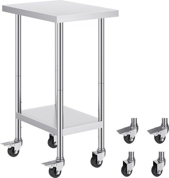 Tavolo da lavoro mobile per la cucina - tavolo di preparazione commerciale - 610x457 mm - versatile - ideale per la gastronomia e il catering