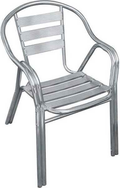 VivaGarden Sedia per Esterni Impilabile in Alluminio 55x60x79h cm