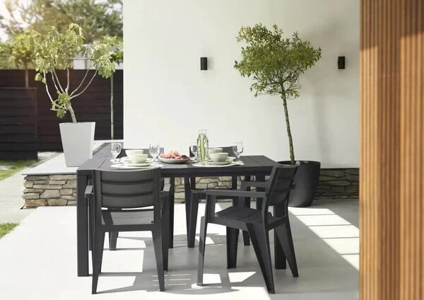 KETER Sedia per Esterni Impilabile in Polipropilene Dimensioni 61,5x58x79 cm colore Grafite