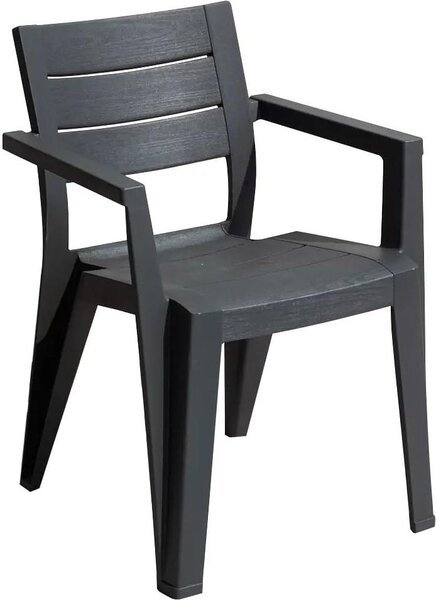 KETER Sedia per Esterni Impilabile in Polipropilene Dimensioni 61,5x58x79 cm colore Grafite
