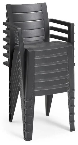 KETER Sedia per Esterni Impilabile in Polipropilene Dimensioni 61,5x58x79 cm colore Grafite