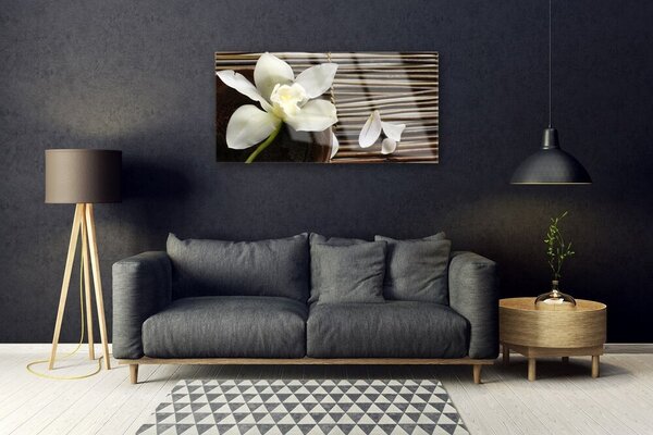 Quadro in vetro Fiore da parete 100x50 cm 2 appendini