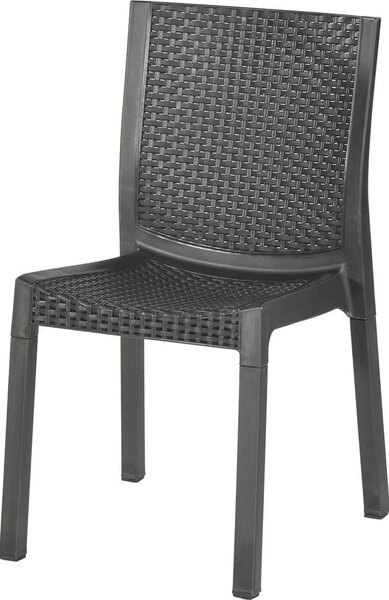 DIMAPLAST Sedia per Esterni Impilabile in Resina 42x55x86h cm colore Antracite - Panarea
