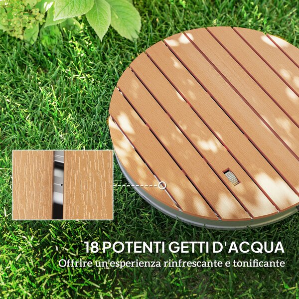 Outsunny Doccia da Giardino Portatile con Altezza Fino a 4 m e Getti d'Acqua Regolabili, Effetto Legno | Aosom Italy