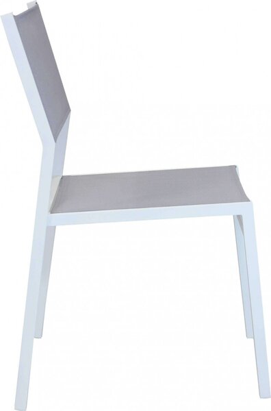 VivaGarden Sedia per Esterni in Alluminio e Tessuto 46x57x85 cm colore Bianco - Luton