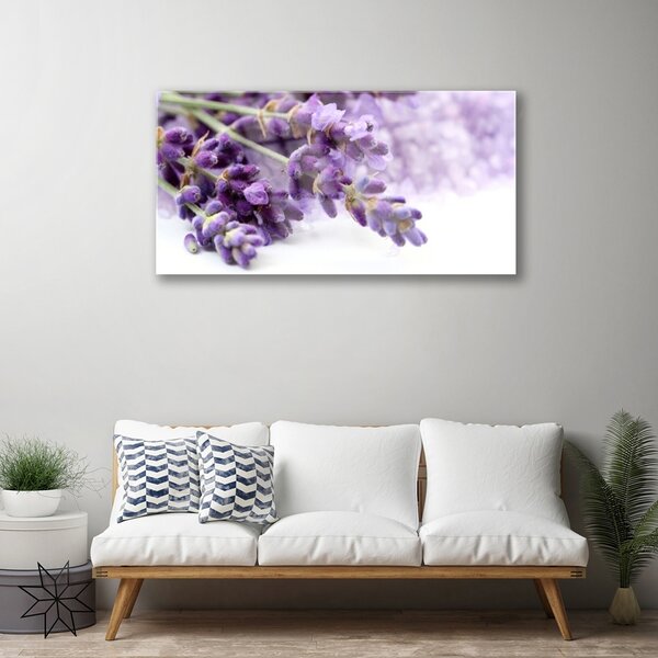Quadro su vetro Fiori da parete 100x50 cm 2 appendini