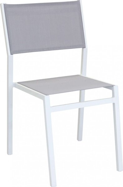 VivaGarden Sedia per Esterni in Alluminio e Tessuto 46x57x85 cm colore Bianco - Luton