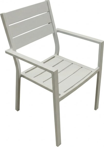 Amicasa Sedia per Esterni in Alluminio Dimensioni 57x59x87 cm colore Bianco - Karim