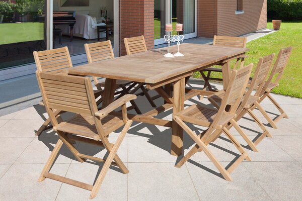 VivaGarden Sedia per Esterni Pieghevole in Legno Dimensioni 42x51x85 cm colore Legno Naturale - Palm