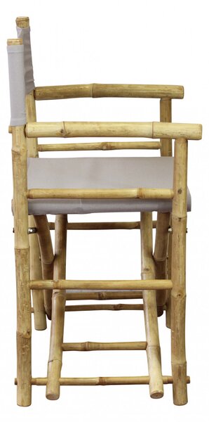 VivaGarden Sedia per Esterni Sedia Regista in Bamboo Dimensioni 58x44x88 cm colore Naturale - Leaf