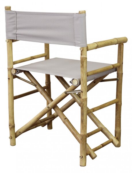 VivaGarden Sedia per Esterni Sedia Regista in Bamboo Dimensioni 58x44x88 cm colore Naturale - Leaf