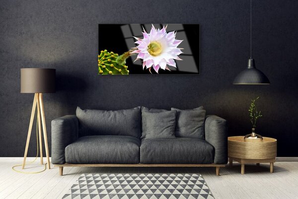 Quadro vetro Fiore da parete 100x50 cm 2 appendini
