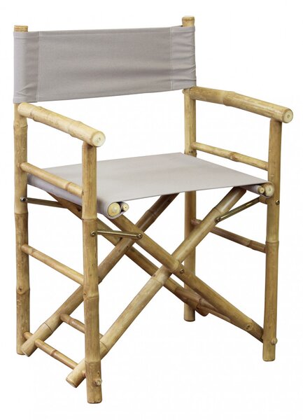 VivaGarden Sedia per Esterni Sedia Regista in Bamboo Dimensioni 58x44x88 cm colore Naturale - Leaf