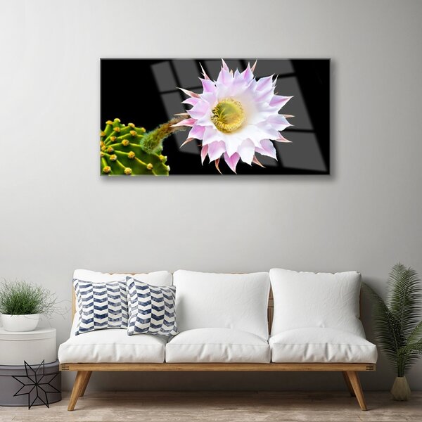 Quadro vetro Fiore da parete 100x50 cm 2 appendini