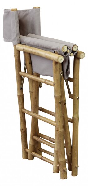 VivaGarden Sedia per Esterni Sedia Regista in Bamboo Dimensioni 58x44x88 cm colore Naturale - Leaf