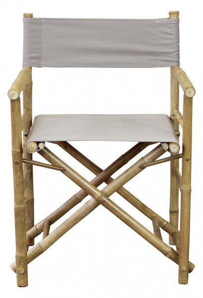 VivaGarden Sedia per Esterni Sedia Regista in Bamboo Dimensioni 58x44x88 cm colore Naturale - Leaf