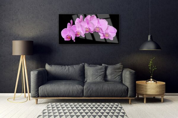 Quadro in vetro Fiori da parete 100x50 cm 2 appendini